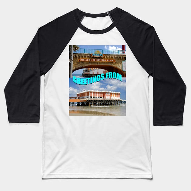 Daytona Beach Florida custom postcard A Baseball T-Shirt by dltphoto